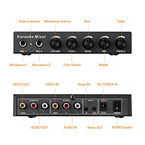 Mixer de áudio de microfone para KTV/Reunião/Festa/Atividades ao ar livre Compatível com Computador/