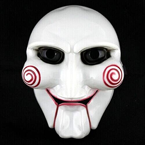 XYHJK Saw Movie Jigsaw Puppet Halloween Mask Head Creepy Scary Costumes Mask Cosplay (Color : White)