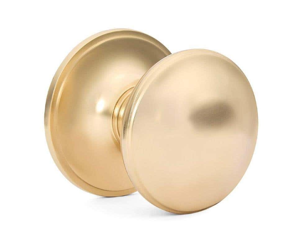 Designer Levers Ringed Centre Door Knob - 75mm - Polished Brass