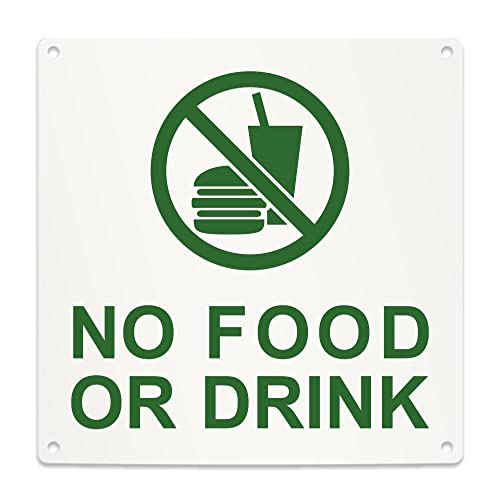 Amazon | NO FOOD OR DRINK 飲食禁止 英語 案内 看板 （200mmサイズ