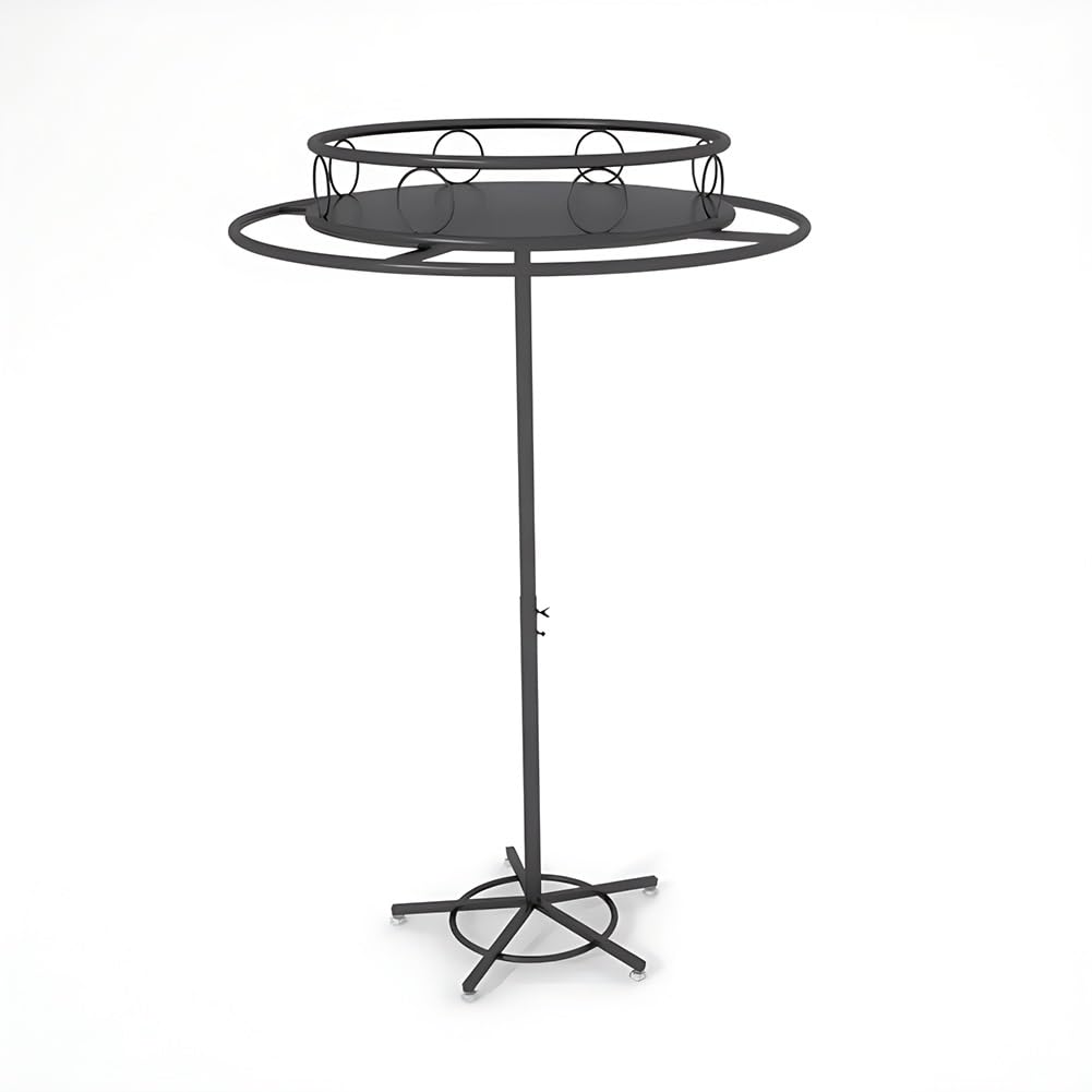 JKJZSALJ Rotatable Round Clothes Display Rack, Freestanding Garment Display Retail Rack, Hanging Metal Clothes Rack, Ribbon Storage Display Rack Scarf Coat Hanger,Black,100cm/39.4in