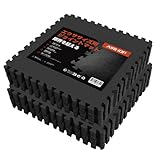 AIRHOP トレーニング ジョイントマット EVA素材 大判 ジムマット 防音 筋トレ エクササイズマット キズ防止 床保護 衝撃吸収 ホームジムトレーニング器具用 60cm×60cm×1.2cm 6枚セット