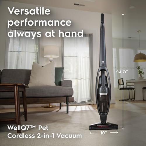 Image of Electrolux WellQ7 Pet Cordless 2-in-1 Vacuum Cleaner with Motorized PetPro+ Nozzle for Easy Pet Hair Removal, 50-Minute Run Time, 2 Power Modes, Shale Gray