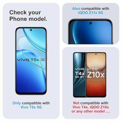 Image of Military-Grade Gorilla Tempered Glass For Vivo T5x and iQOO Z11x (6.76 Inch) With Installation Kit | Edge to Edge Coverage | Black