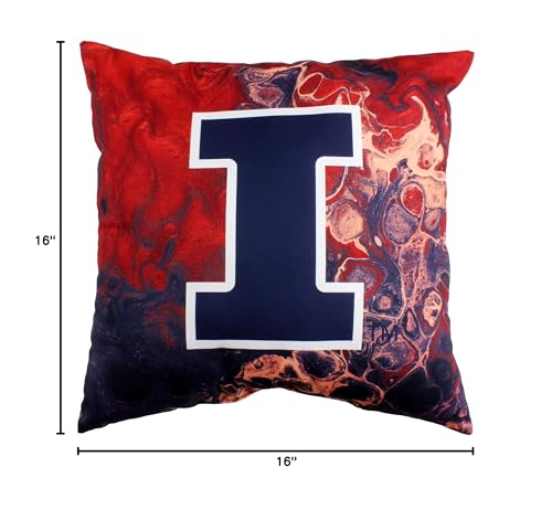 Image of College Covers Illinois Fighting Illini 2 Sided Color Swept Decorative Pillow, 16 inch, Made in The USA