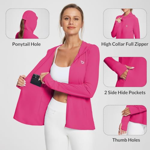 Image of baleaf Women's Sun Protection Jacket Hoodie Clothing Lightweight Long Sleeve Sun Cover Up Shirt