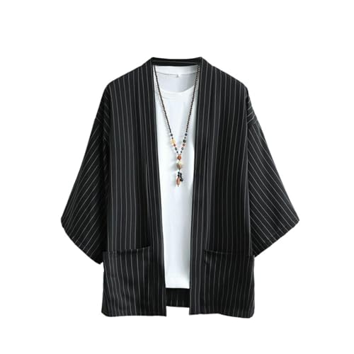 Chemise à rayures japonaises anti-plis en soie glacée pour homme actif
