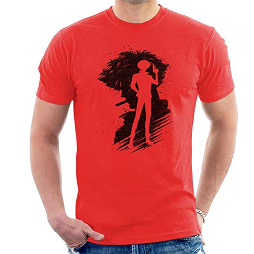 Image of Spike Face Silhouette Cowboy Bebop Men's T-Shirt Red