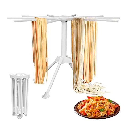 Homemade Pasta Drying Rack With 10 Bar Handles Collapsible, Fresh Pasta Maker Spaghetti Dryer Stand Noodle Drying Holder (Pasta Drying Rack)
