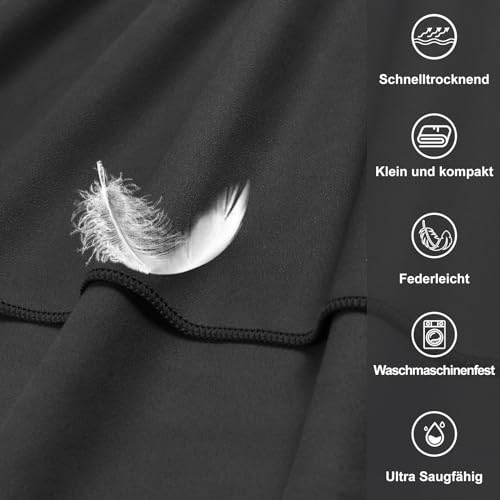 Pameil Fitness Handtuch |120x50cm| Kompakt & Schnelltrocknend mikrofaser Handtuch, Sporthandtuch, Reisehandtuch, Strandhandtuch mit Reißverschluss Tasche
