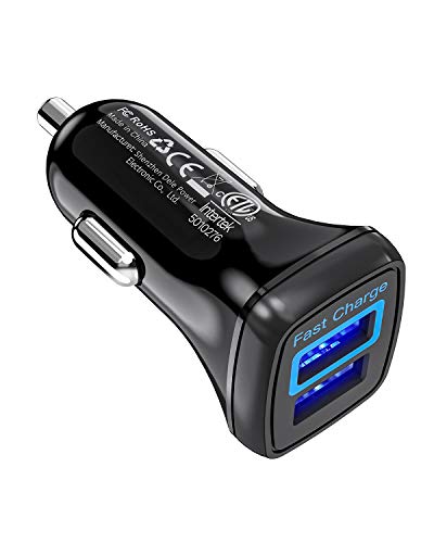 Andobil Car Charger, QC 3.0 Dual USB Car Charger Boost Fast Adapter Compatible iPhone 12/12 Pro/ 12 Pro Max/11 Pro/ 11 Pro Max/Xs/Xs Max/X/8/8 Plus/Sumsung Galaxy S20/S10/S9/S8/Note20/Note10 and More