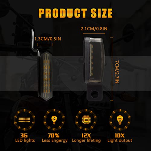 Jymaoyi Handlebar Led Turn Signals Mini Motorcycle Blinkers Front Running Light Universal Compatible With Harley Sportster Dyna Honda Shadow Kawasaki Vulcan Yamaha V-Star Road Star #TOP1