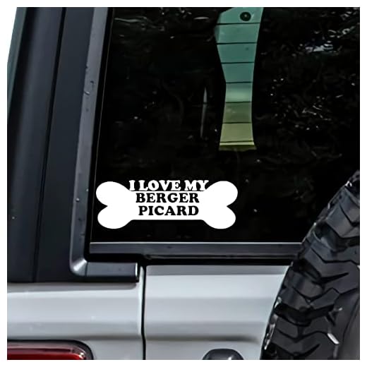 MHDStickerCo I Love My Berger Picard Dog Bone Vinyl Decal Sticker Custom Truck Bumper Window Laptop Car Notebook Mug Tumbler Gift Family