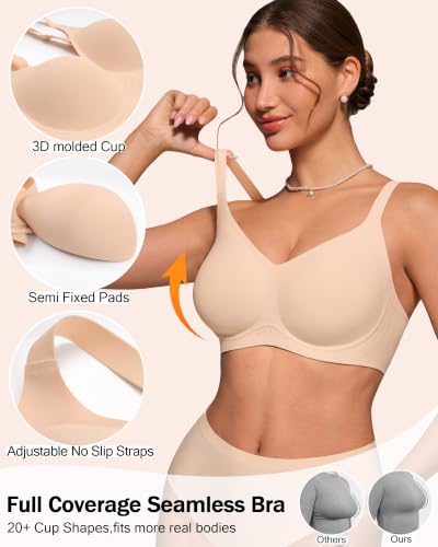 HORISUN Wireless Full Coverage Bras Push Up Comfortable Seamless Jelly Bra - image 4