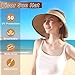 Sun Visors for Women Wide Brim Beach Hat Foldable Straw Visor Hat Ponytail Summer Packable Beige