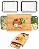 Tabla de Cortar de Bambú con 2 Cajones Deslizables de Acero Inoxidable, Estación de Picado de Madera, Bloque de Carnicero Multiusos con Ranura para Jugo, para Uso en Cocina, Preparación de Comidas, Encimera y Organización de Alimentos 2
