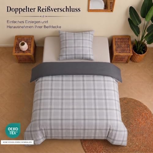 Pamposh Bettwäsche 135x200 cm Set – 2-teilig Mikrofaser Bettbezug mit Kissenbezug 80x80 cm… – Ansicht 6