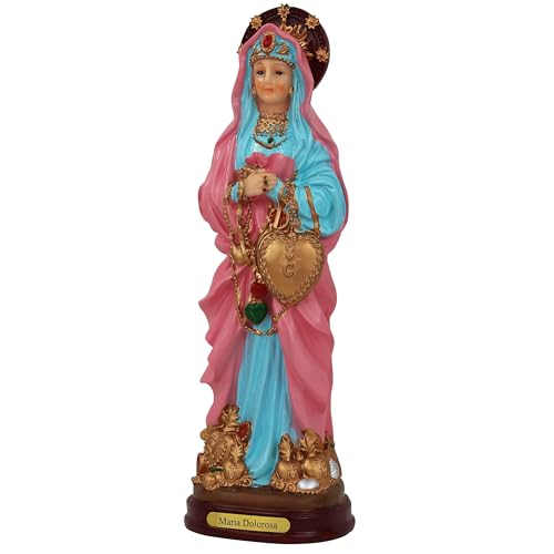 Figura Decorativa María Dolorosa en Resina de 12 pulg. miniatura 2