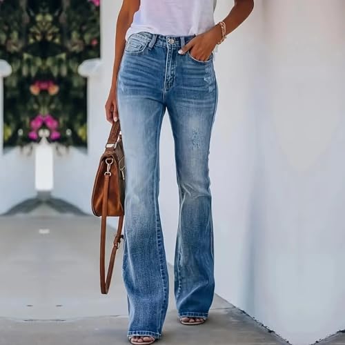 Bootcut Jeans for Women Trendy Western Straight Leg Jeans Stretchy Slim Fit Denim Flare Pants Mom Cowgirl Outfits2