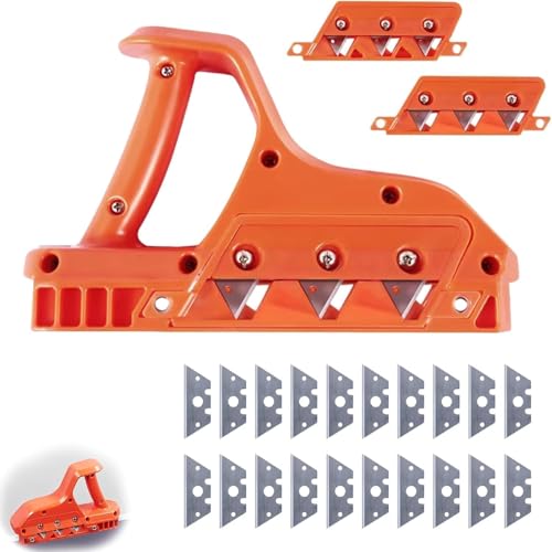 Kantenhobel für Gipskarton mit 45 und 60 Klingensatz Gipskartonplatten Schnellschneider mit 20 Klingen Ersatz Handhobel Gipskarton Kantenschneider inklusive für Gipskartonplatten Korkplatten
