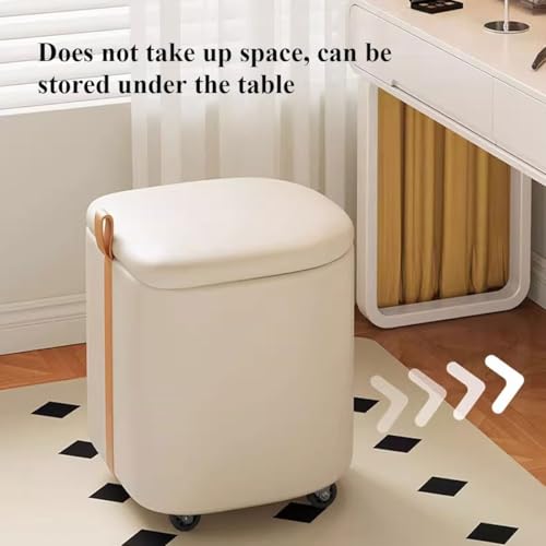 Meuble d'appoint chic pouf en cuir et rangement relevable multifonction