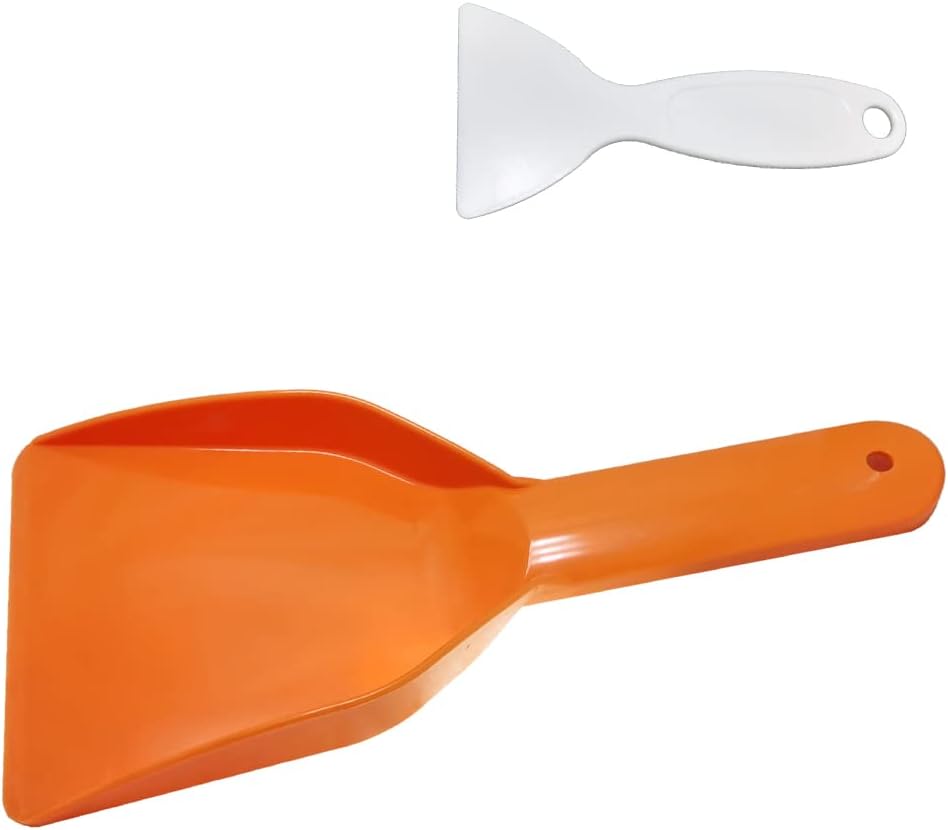 Snow Shovel Refrigerator Frost Scraper Icebox Spade Ice Scoop 2 Pack GEiNNOVA (Orange)