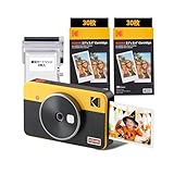 コダック KODAK Mini Shot 2 レトロ 4PASS 2-in-1インスタントカメラ＆フォトプリンター(5,3x8,6cm)＋カメラ本体8枚入り+30枚バンドル、イエロー