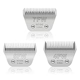 7FW+5FW+4FW Wide Pet Dog Grooming Detachable Blades Kit,Compatible with Andis,Oster A5,Wahl KM10 Clippers,Cut Length 1/8"(3.2mm) to 3/8" (9.5mm),Fit for Larger Animals