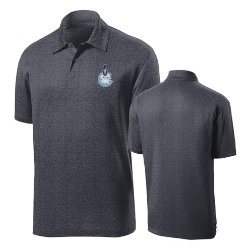 Sport Your Gear The Citadel Bulldogs Lightweight Moisture-Wicking Breathable Team Spirit Performance Golf Polo Officially Licensed NCAA Apparel Graphite Heather Short Sleeve XL