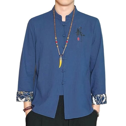 Chemise d'été fine contre la chaleur en lin respirant style chinois