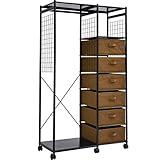 ワイエムワールド ハンガーラック 引き出し キャスター付 幅90cm ライトブラウン 00-343