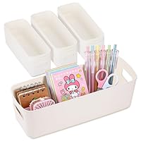 10 Stück Aufbewahrungsboxen, Kunststoff Aufbewahrungsboxen Klein Mit Griffen (26 x 9 x 8,5cm), Badezimmer Aufbewahrungsbox Weiß, Schmale Aufbewahrungsbox Küche, Ordnungsboxen Für Küche Und Badezimmer