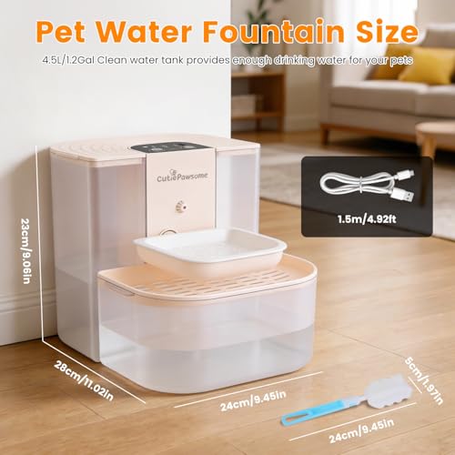 Fuente de agua automática para gatos y perros pequeños 4.5L miniatura 2
