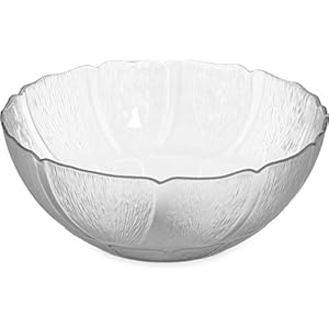 Carlisle FoodService Products Petal Mist Plastic Bowl, 9 Inch Diameter for Catering, Buffets, Restaurants, Polycarbonate (Pc), 2.4 Quarts, Clear, (Pack of 12)