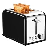 REDMOND 2 Slice Toaster Stainless Steel Toaster Wide Slots with Bagel Defrost Cancel Function 6 Brea