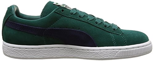 Image of PUMA Women's Classic+ Suede Low-Top Sneakers, Storm Peacoat White, 7.5 US