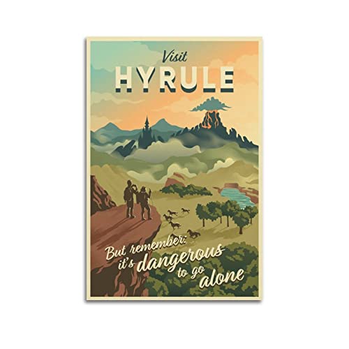 Yiylunneo Legend Of Ze-Lda Hyrule Vintage Travel Posters Video Game Poster Posters For Room Aesthetic Canvas Wall Art Bedroom Decor 08X12Inch(20X30Cm) #TOP21