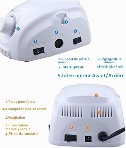 Perceuse Électrique pour Ongles 35000 tr/min, Polissoir Professionnel Manucure et Pédicure