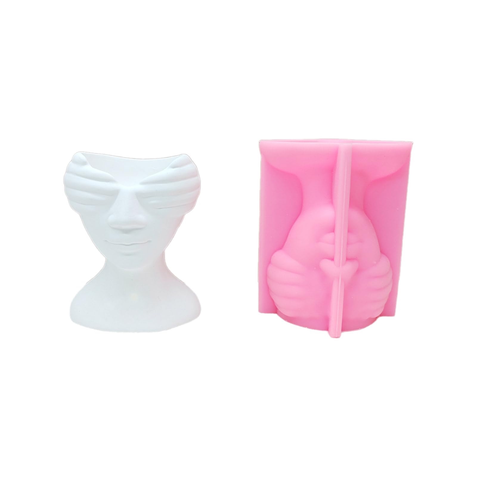 Moule en ciment vase visage humain de style sculptural artistique