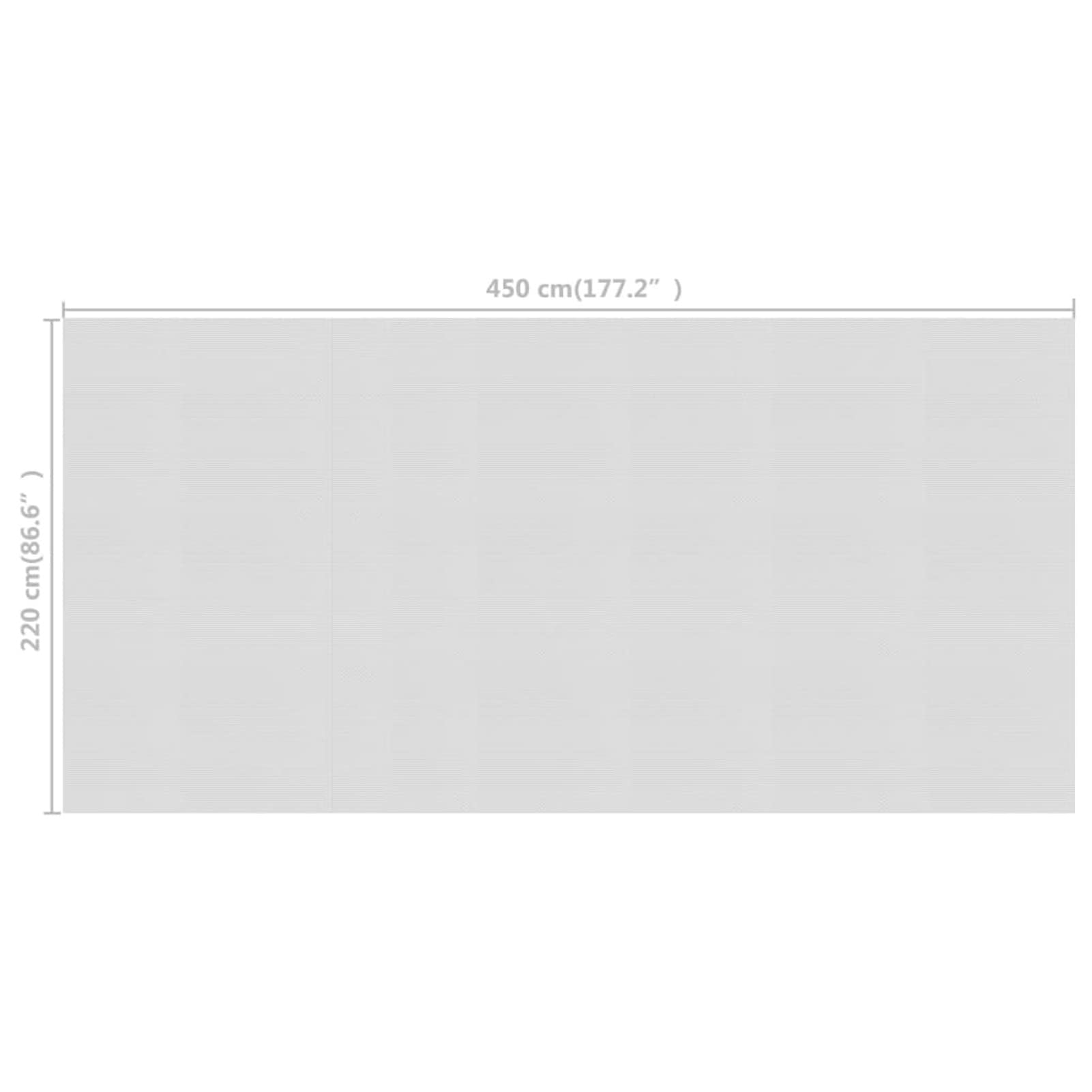 Tidyard Catherinol Film Solaire de Piscine Flottant Couverture Solaire de Piscine Bâche à Bulles de Pro Film Solaire de Piscine Flottant PE 450x220 cm Gris