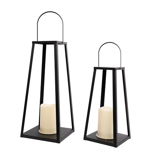 HPC Decor 2PCS Solar Lanterns for Outdoor...