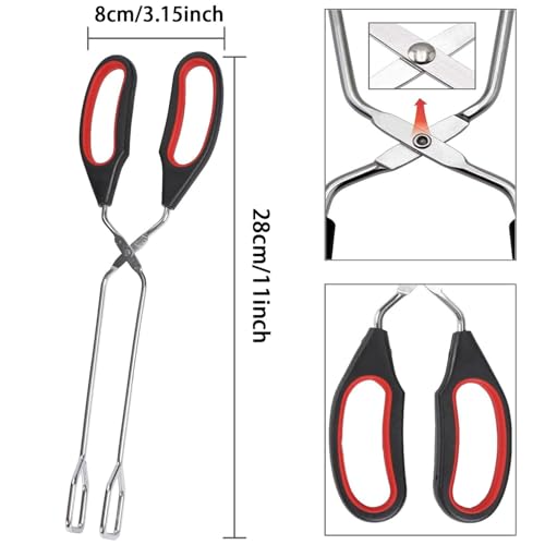 Edelstahl-Scherengreifer Set – Extra-Lang 2er-Pack für Kochen, Backen, Grillen und BBQ, mit Ergonomischen Rutschfesten Griffen