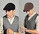 Malaxlx 2 Stück Schwarz Braun Schiebermütze Schirmmütze Herren Barett Cap Newsboy Flat Cap Baskenmütze Zeitungsjunge Caps Gatsby Ivy Irish Hat