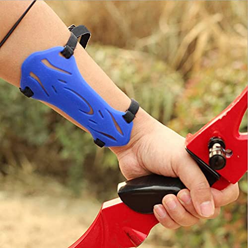 4 Pack Archery Armguard Adjustable 2 Straps Buckles Forearm Protector For Kids & Youth Recurve Bows Longbow Hunting Archers(Black, Blue, Red, Green) #TOP3
