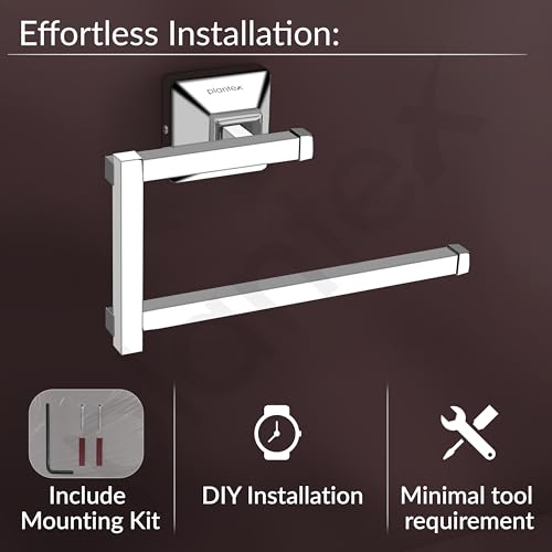 Plantex 304 Grade Stainless Steel Hand Towel Hanger for Washbasin/Towel Holder for Kitchen/Napkin Holder/Bathroom Accessories - Squaro (Chrome) (Image - 5)