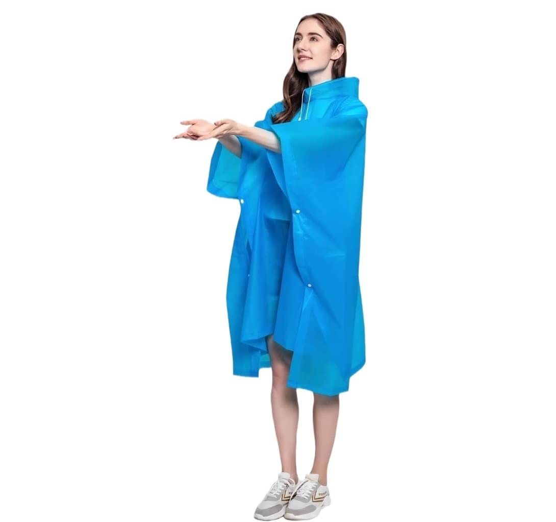 Habrur Chaqueta de Lluvia Impermeable Impermeable De 5 Uds para Mujer, Mochila, Poncho, Impermeable, para Acampar Y Hacer Senderismo Chubasquero Poncho de Lluvia (Color : BLU, Size : One Size)