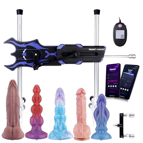 Wildolo Hismith 100W APP Remote-Controlled Sex Machine with KlicLok System Portable Thrusting Dildo Machine with Adjustable Stroke & Height for Couples & Long-Distance Play