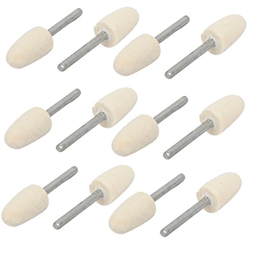 Aexit 3mm Dia Abrasives Drill Hole 10mm Tapered Head Felt Mounted Point Grinding Polishing Tool 12pcs Model:18as584qo711