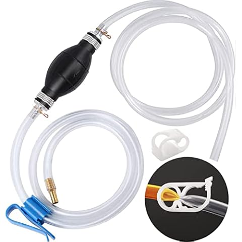 Siphon Hand Pump Manual Fuel Transfer Pump Siphon Hose for Gas Gasoline Petrol Diesel Oil Liquid Water Fish Tank with Durable PVC Hoses,Portable Widely Use Cover