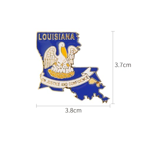Image of State Shaped Map Lapel Metal Pin Enamel Brooch Keepsake Beautifully Designed for Backpack Hat